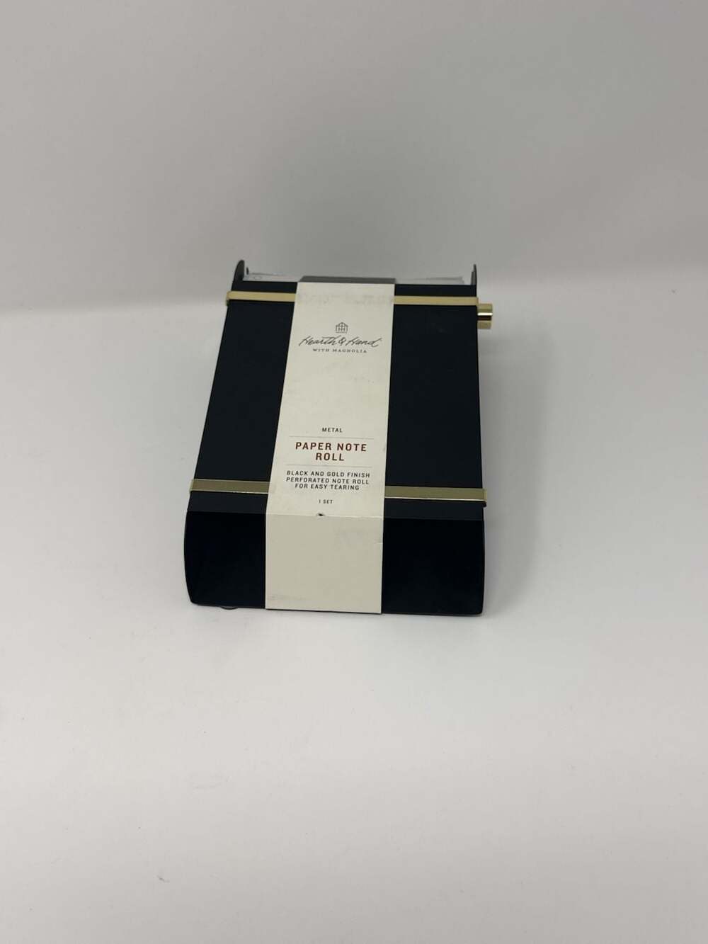 Hearth & Hand with Magnolia Metal Paper Note Roll with Black and Gold Finish